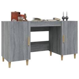 Berkfield Home Decorative Desk Grey Sonoma 140x50x75 cm Engineered Wood - Size: 140 x 50 x 75 cm - thumbnail 5