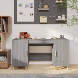 Berkfield Home Decorative Desk Grey Sonoma 140x50x75 cm Engineered Wood - Size: 140 x 50 x 75 cm - thumbnail 2