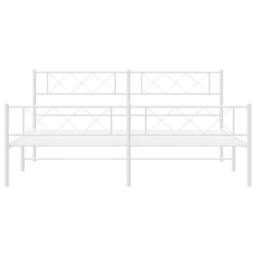 Berkfield Home Metal Bed Frame with Headboard & Footboard White 193x203 cm - thumbnail 5