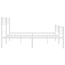 Berkfield Home Metal Bed Frame with Headboard & Footboard White 193x203 cm - thumbnail 7