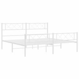 Berkfield Home Metal Bed Frame with Headboard & Footboard White 193x203 cm - thumbnail 6
