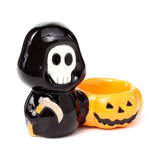 KDMD Ceramic Skull Boy Tea Light Candle Holder in Black - image 1