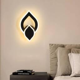Goeco LED Wall Light 16W Modern Flower-Shaped Wall Light 3000K for Bedroom in Black