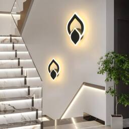 Goeco LED Wall Light 16W Modern Flower-Shaped Wall Light 3000K for Bedroom in Black - thumbnail 7