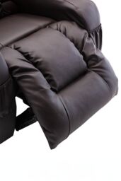 More4Homes Caesar Electric Bonded Leather Automatic Recliner Heat & Massage Chair in Brown - thumbnail 6