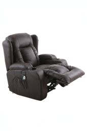 More4Homes Caesar Electric Bonded Leather Automatic Recliner Heat & Massage Chair in Brown - thumbnail 3