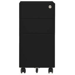 Berkfield Home Mobile File Cabinet Black 30x45x59 cm Steel - Size: 30 x 45 x 59 cm - thumbnail 3