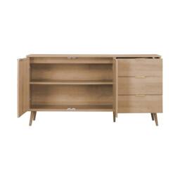 sweeek 150cm wood & rounded cane rattan sideboard in Brown - thumbnail 7