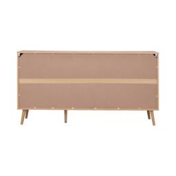 sweeek 150cm wood & rounded cane rattan sideboard in Brown - thumbnail 8