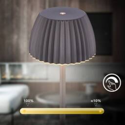 BRILONER Riffle Dimmable Rechargeable USB C Design Award LED Floor Lamp in Black - thumbnail 5