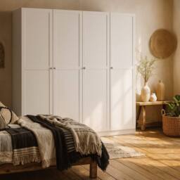 Wyld Haus Cherryfern White 4 Door Wooden Wardrobe - thumbnail 1