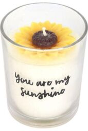 KDMD You Are My Sunshine Candle with 3D Sunflower in White - thumbnail 4