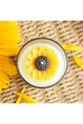 KDMD You Are My Sunshine Candle with 3D Sunflower in White - thumbnail 2