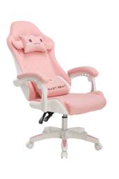Living and Home Ergonomic Gaming Chair, Adjustable Swivel Chair with Lumbar Support in Pink - thumbnail 2