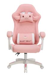Living and Home Ergonomic Gaming Chair, Adjustable Swivel Chair with Lumbar Support in Pink