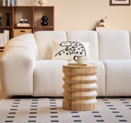 Nordlys Solid Wood Side Table with Storage in Brown - thumbnail 2