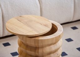 Nordlys Solid Wood Side Table with Storage in Brown - thumbnail 4