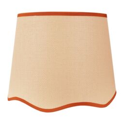 ValueLights Dutton Natural Fabric Scallop Edge Large Lamp Shade with LED Bulb in Burnt Orange - thumbnail 2