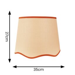 ValueLights Dutton Natural Fabric Scallop Edge Large Lamp Shade with LED Bulb in Burnt Orange - thumbnail 4