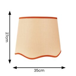 ValueLights Dutton Natural Fabric Scallop Edge Large Lamp Shade with LED Bulb in Burnt Orange - thumbnail 7
