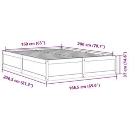 Berkfield Home Bed Frame without Mattress Wax Brown 160x200 cm Solid Wood Pine - thumbnail 9