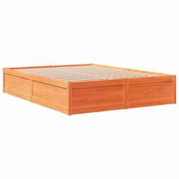 Berkfield Home Bed Frame without Mattress Wax Brown 160x200 cm Solid Wood Pine - thumbnail 6