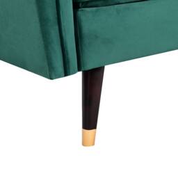 Comfy Living Ltd Plush Velvet Tufted Sofa Bed In Various Colours With Black & Gold Legs in Green - thumbnail 7