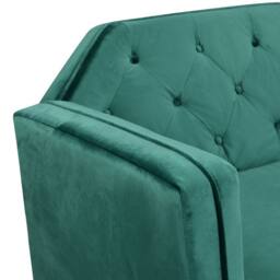 Comfy Living Ltd Plush Velvet Tufted Sofa Bed In Various Colours With Black & Gold Legs in Green - thumbnail 6