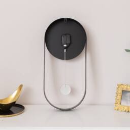Melody Maison Black & Gold Pendulum Metal Analogue Wall Clock - 20cm X 55cm - Size: 20 cm X 55 cm - thumbnail 6