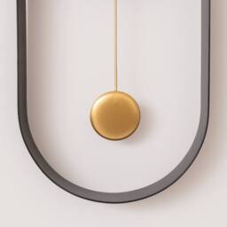 Melody Maison Black & Gold Pendulum Metal Analogue Wall Clock - 20cm X 55cm - Size: 20 cm X 55 cm - thumbnail 3