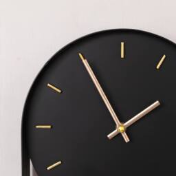Melody Maison Black & Gold Pendulum Metal Analogue Wall Clock - 20cm X 55cm - Size: 20 cm X 55 cm - thumbnail 2