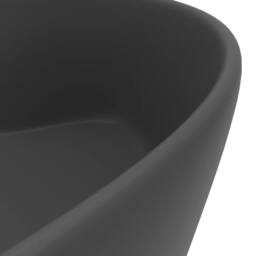 Berkfield Home Luxury Wash Basin with Overflow Matt Dark Grey 36x13 cm Ceramic - thumbnail 6
