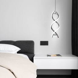 NIVOR LED Pendant Light, 6000K Light Spiral Chandelier, Adjustable Height in Silver - thumbnail 5