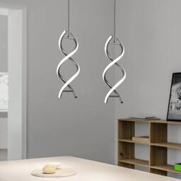 NIVOR LED Pendant Light, 6000K Light Spiral Chandelier, Adjustable Height in Silver - thumbnail 7