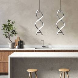 NIVOR LED Pendant Light, 6000K Light Spiral Chandelier, Adjustable Height in Silver - thumbnail 4