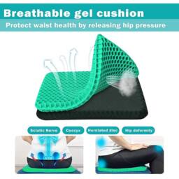 EONLION Double Layer Gel Honeycomb Seat Comfort Support Cushion in Green - Size: 120 cm x 90 cm - thumbnail 3