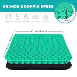 EONLION Double Layer Gel Honeycomb Seat Comfort Support Cushion in Green - Size: 120 cm x 90 cm - thumbnail 2