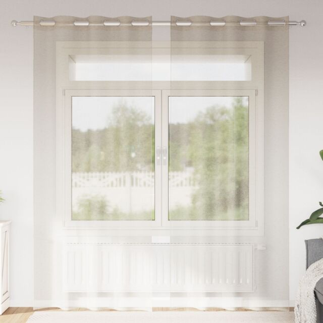 Berkfield Home Curtains with Curtains 2 pcs Sand 140 x 260 cm Polyester in Beige - image 1