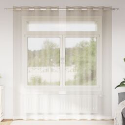 Berkfield Home Curtains with Curtains 2 pcs Sand 140 x 260 cm Polyester in Beige - thumbnail 1