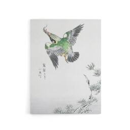 "Artery8 Kingfisher Hunting Japanese Canvas Wall Art Print Numata Kashu - Size: W18"" x H24""" - thumbnail 1