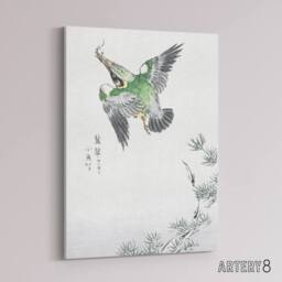 "Artery8 Kingfisher Hunting Japanese Canvas Wall Art Print Numata Kashu - Size: W18"" x H24""" - thumbnail 2