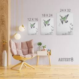 "Artery8 Kingfisher Hunting Japanese Canvas Wall Art Print Numata Kashu - Size: W18"" x H24""" - thumbnail 4