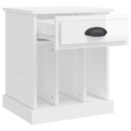 Berkfield Home Bedside Cabinet High Gloss White 43x36x50 cm - Size: 43 x 36 x 50 cm - thumbnail 6