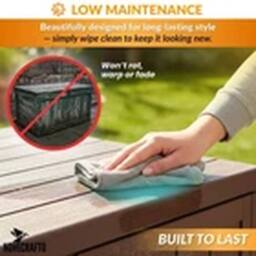 VOGREX 140L Waterproof Plastic Storage Box Brown Outdoor Garden Chest - thumbnail 5