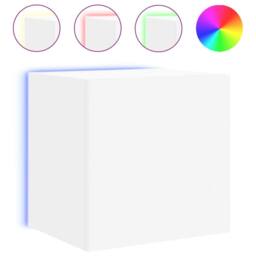 Berkfield Home TV Wall Cabinet with LED Lights White 40.5x35x40 cm - thumbnail 1
