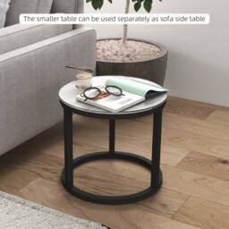 STILVORA 2 Piece Nesting Coffee Table Set with Glass Tops White - thumbnail 5