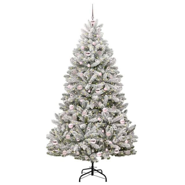 Berkfield Home Elegant Artificial Christmas Tree Green & White 210 cm PVC & Metal - image 1