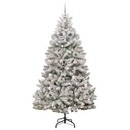 Berkfield Home Elegant Artificial Christmas Tree Green & White 210 cm PVC & Metal - thumbnail 4