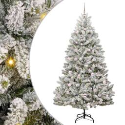 Berkfield Home Elegant Artificial Christmas Tree Green & White 210 cm PVC & Metal - thumbnail 3