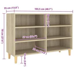 Berkfield Home Sideboard Sonoma Oak 103.5x35x70 cm Engineered Wood in Brown - thumbnail 6